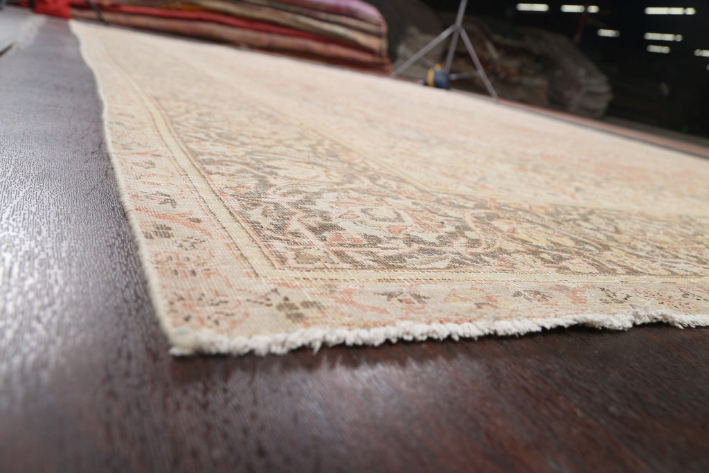 Muted Distressed Kashan Persian Area Rug 10x13