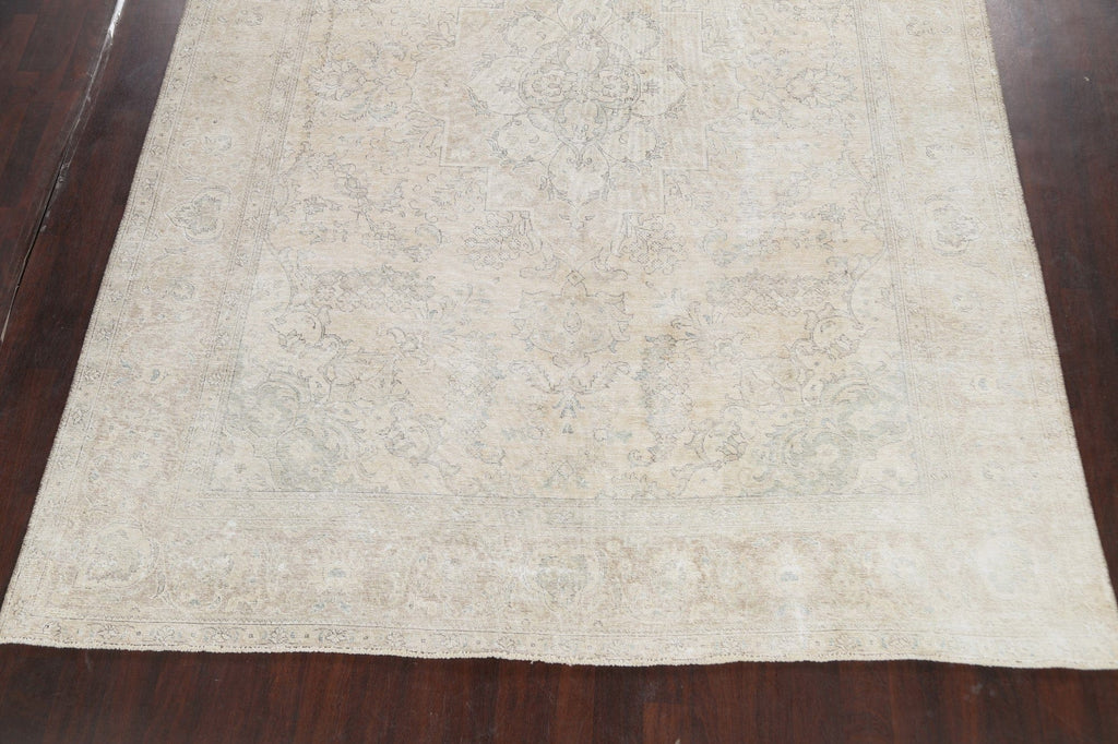 Muted Distressed Tabriz Persian Area Rug 9x13