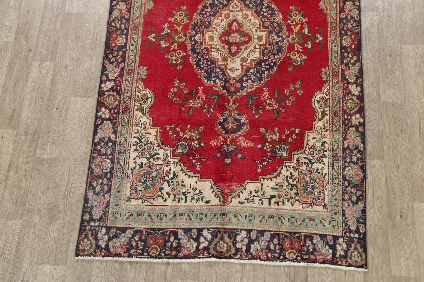 Floral Red Tabriz Persian Area Rug 5x9