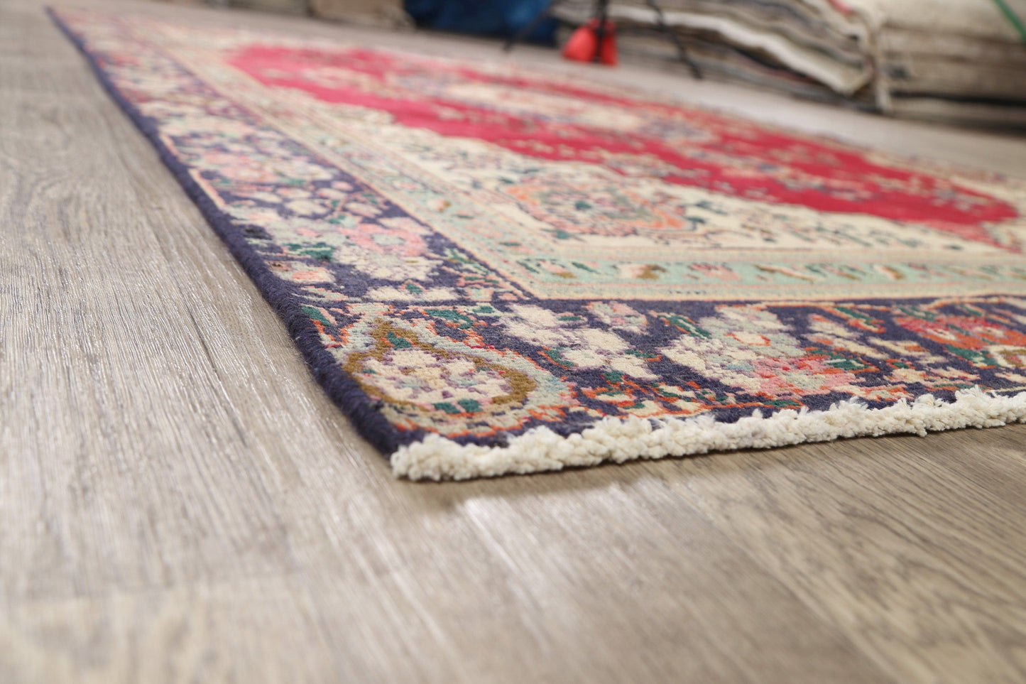 Floral Red Tabriz Persian Area Rug 5x9