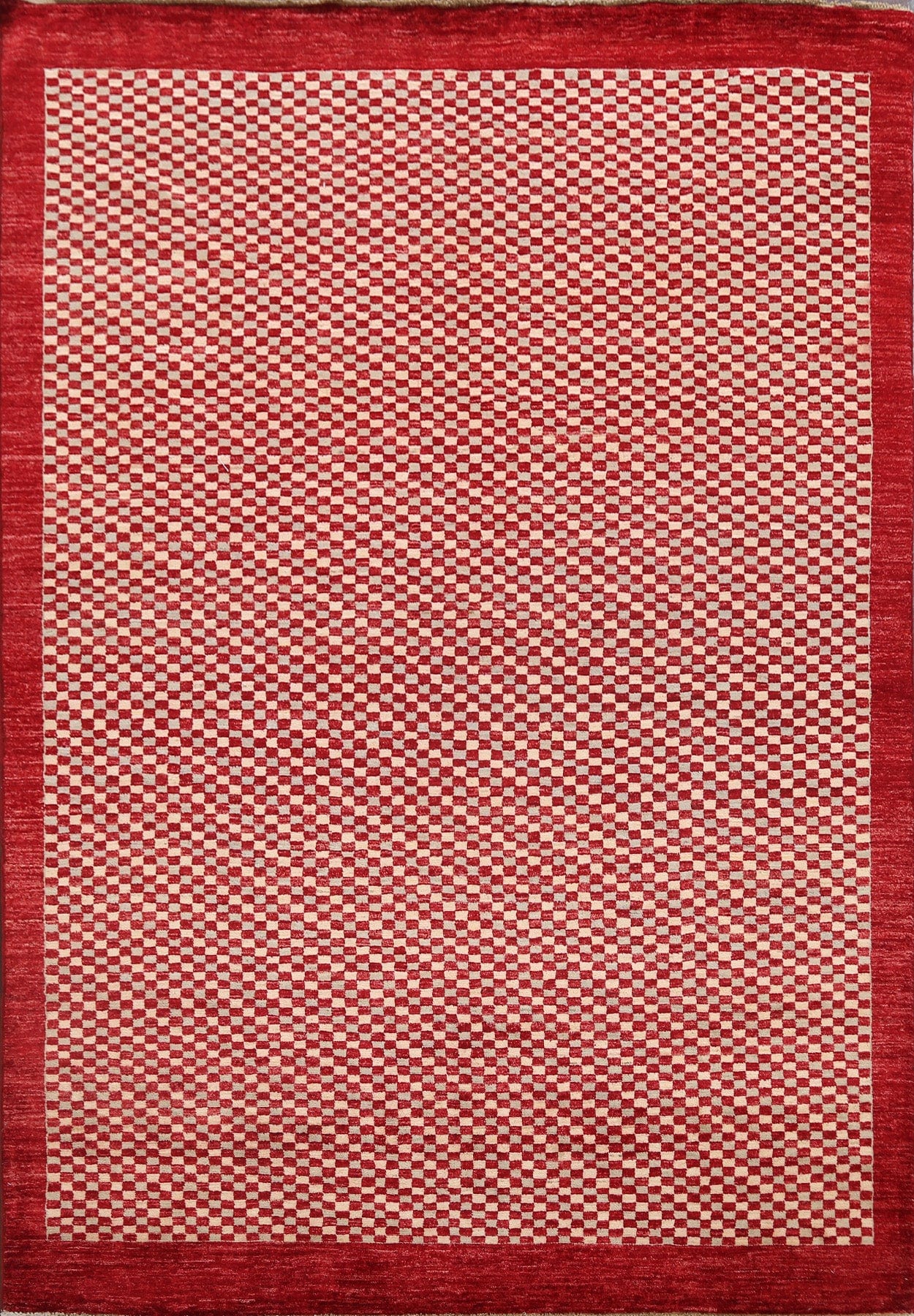 All-Over Checkered Gabbeh Kashkoli Oriental Area Rug 7x8