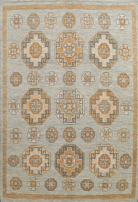 Modern Geometric Gabbeh Kashkoli Oriental Area Rug 8x10