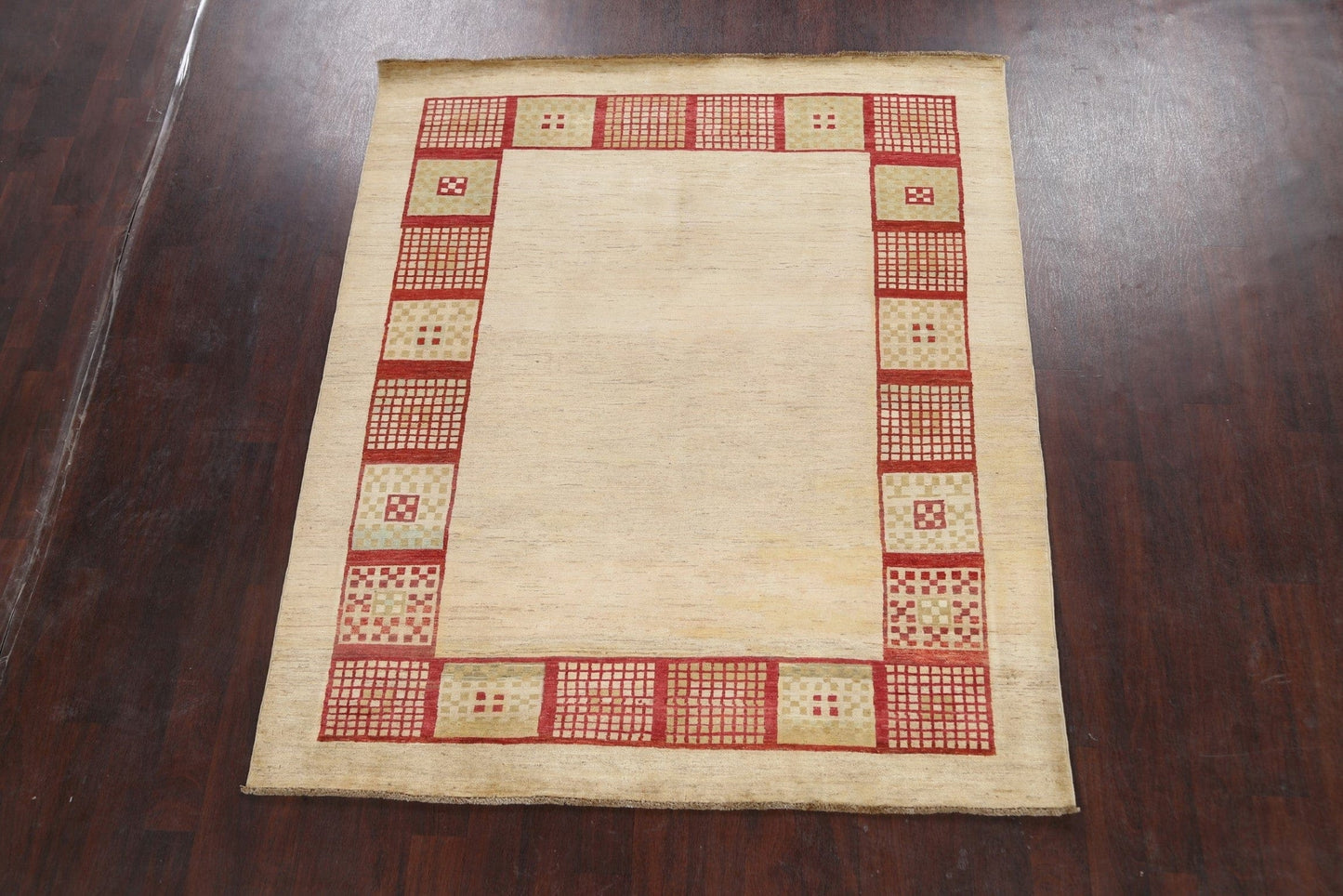 Modern Gabbeh Kashkoli Oriental Area Rug 6x7