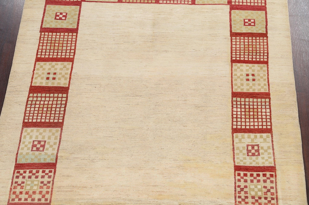 Modern Gabbeh Kashkoli Oriental Area Rug 6x7