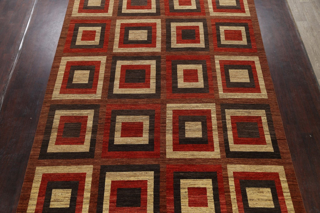 Modern Geometric Gabbeh Kashkoli Oriental Area Rug 9x12