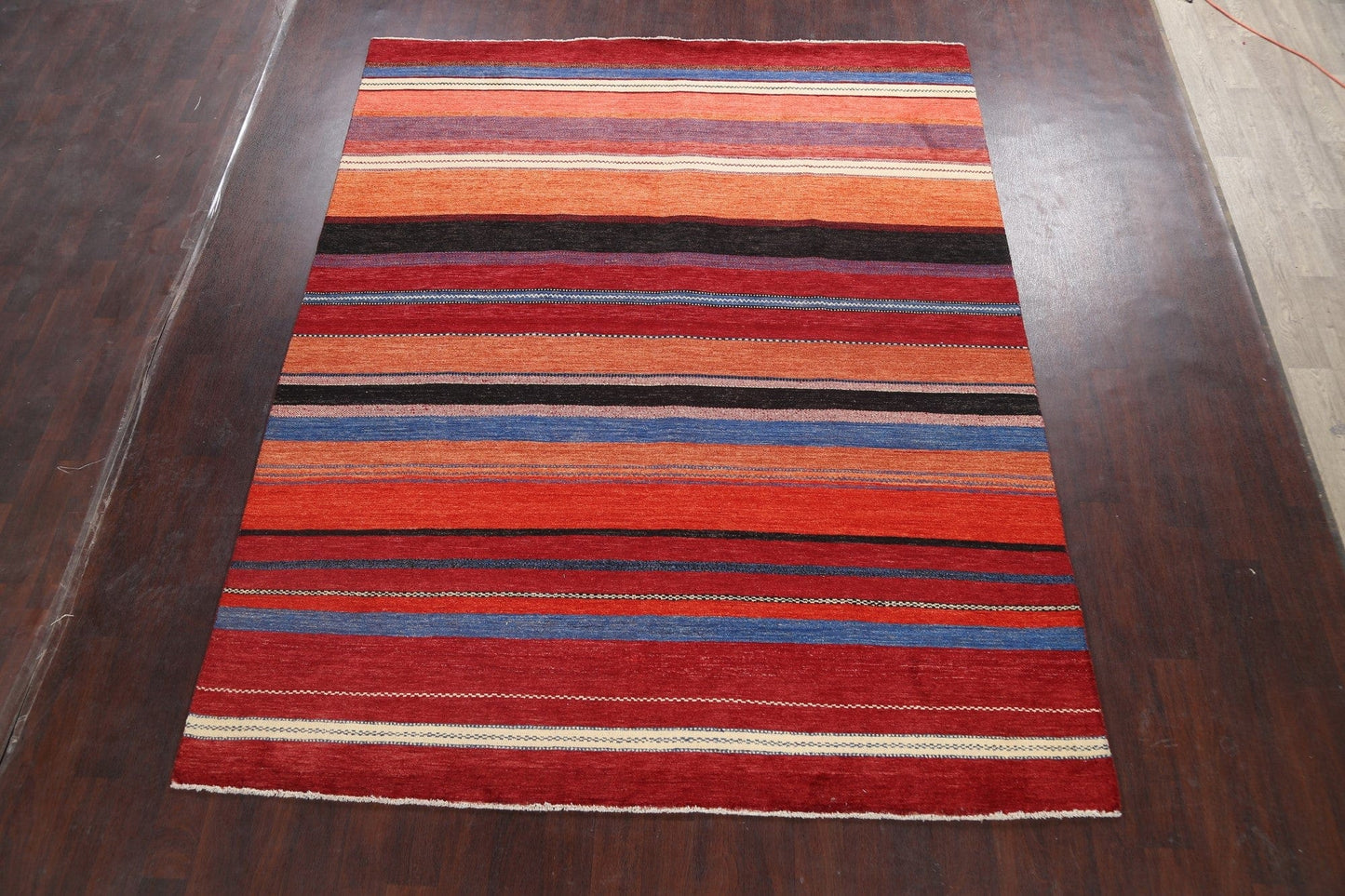 Modern Stripe Gabbeh Kashkoli Oriental Area Rug 8x10