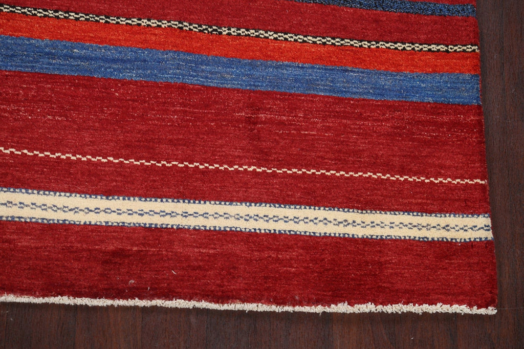 Modern Stripe Gabbeh Kashkoli Oriental Area Rug 8x10