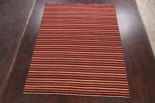 Stripe Gabbeh Kashkoli Oriental Area Rug 8x10