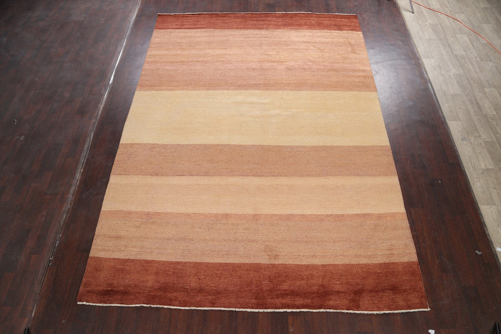 Modern Stripe Gabbeh Kashkoli Oriental Area Rug 9x13