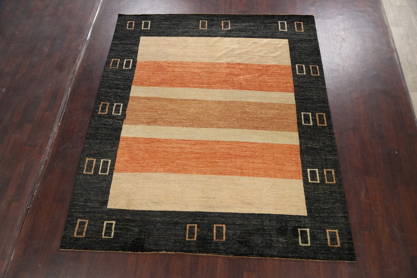 Modern Stripe Gabbeh Kashkoli Oriental Area Rug 8x9