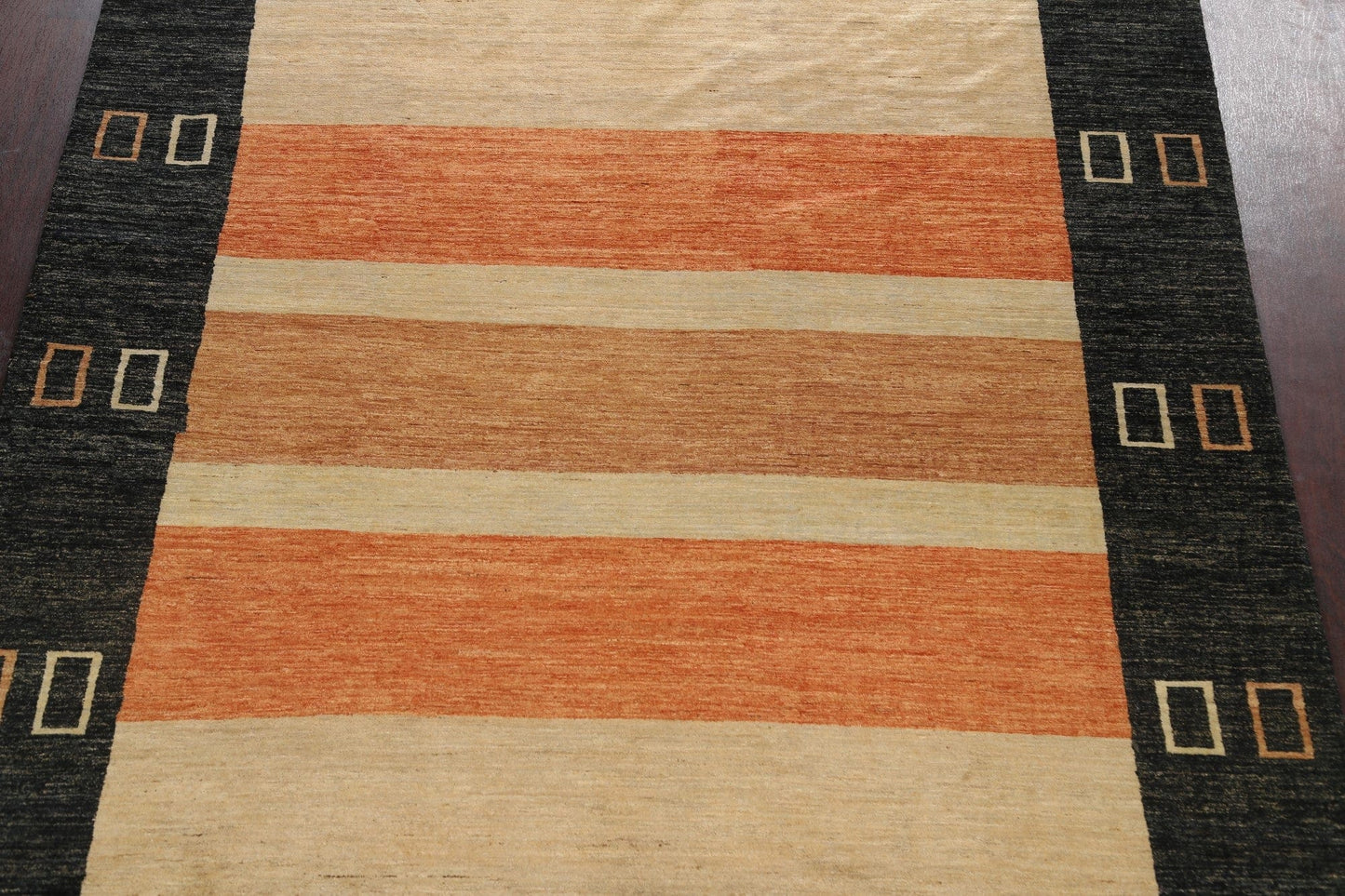 Modern Stripe Gabbeh Kashkoli Oriental Area Rug 8x9