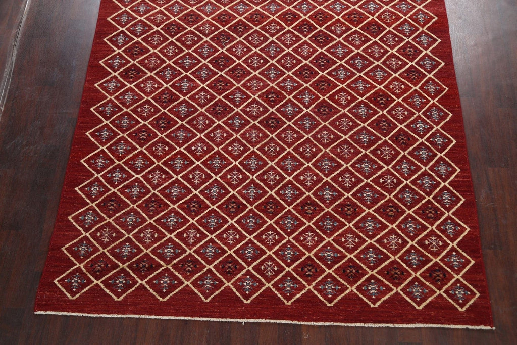 Modern Geometric Gabbeh Kashkoli Oriental Area Rug 8x10