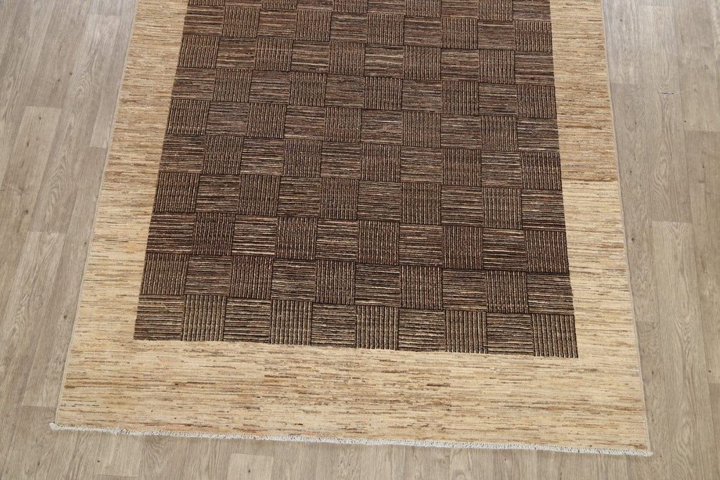 Modern Gabbeh Kashkoli Oriental Area Rug 6x10