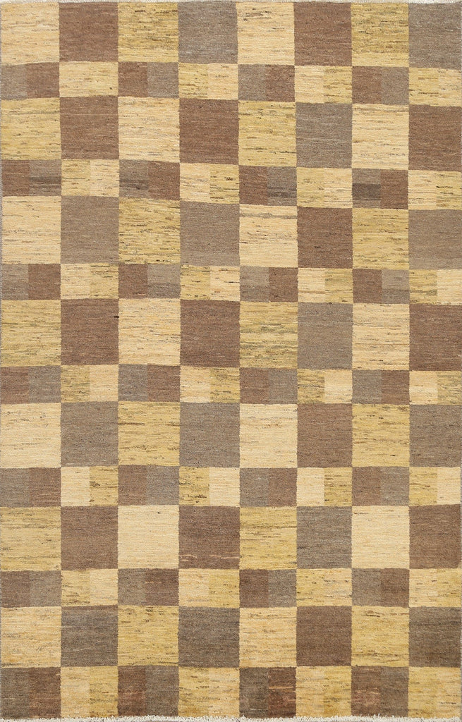 Checkered Gabbeh Kashkoli Oriental Area Rug 6x8