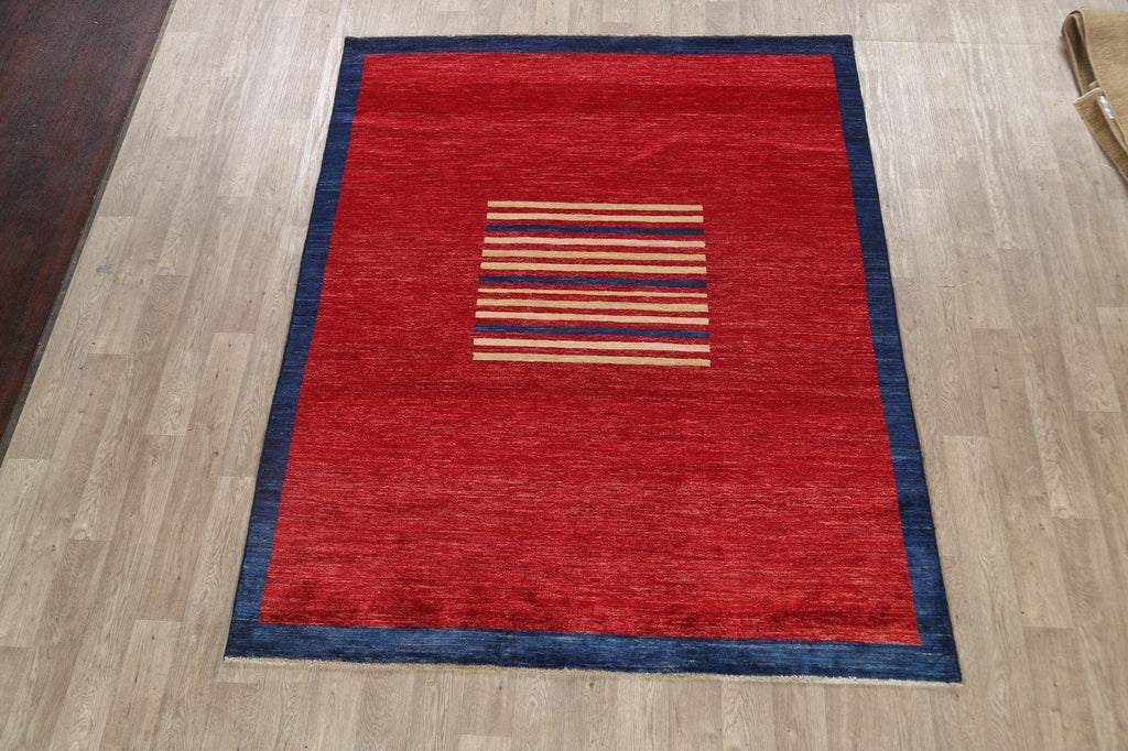 Modern Gabbeh Kashkoli Oriental Area Rug 7x8