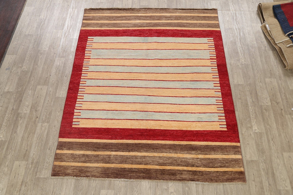 Geometric Gabbeh Kashkoli Oriental Area Rug 7x9