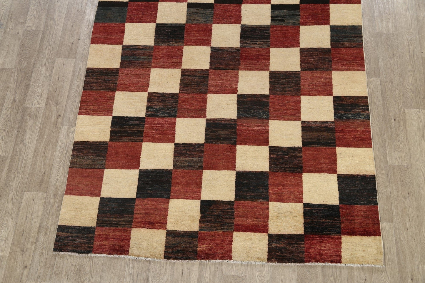 Checkered Gabbeh Kashkoli Oriental Area Rug 6x9