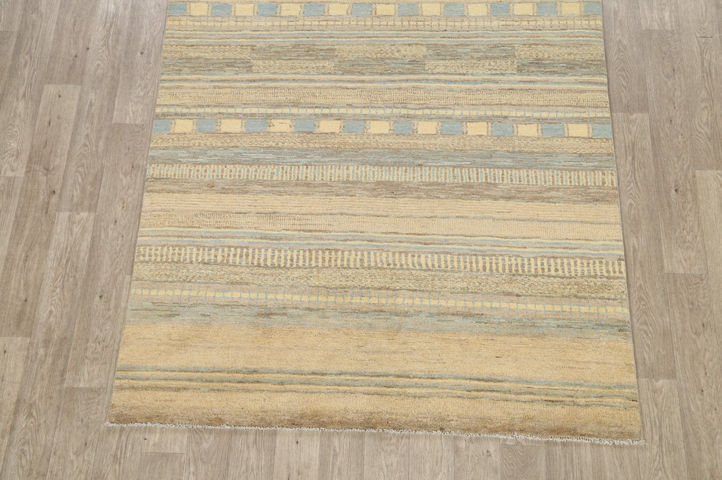 Modern Gabbeh Kashkoli Oriental Area Rug 6x8