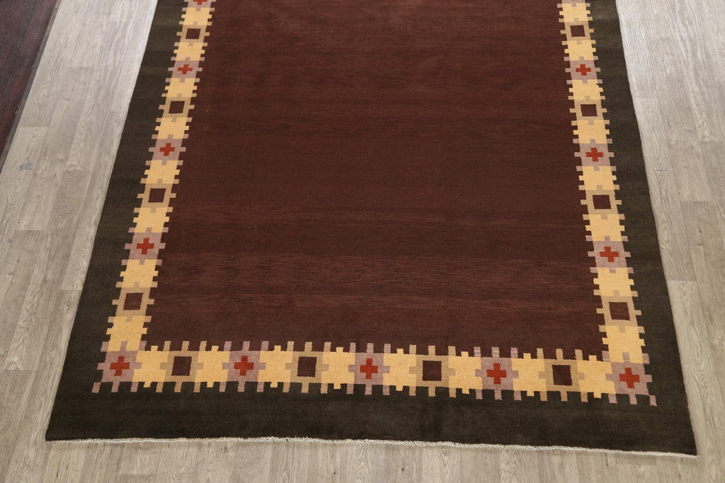 Modern Gabbeh Kashkoli Oriental Area Rug 8x10