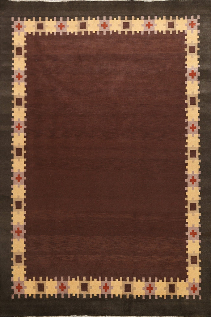 Modern Gabbeh Kashkoli Oriental Area Rug 8x10