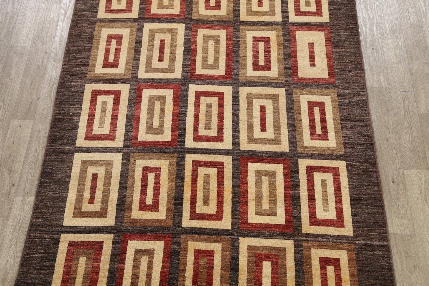 Geometric Gabbeh Kashkoli Oriental Area Rug 7x9