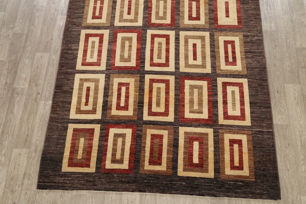 Geometric Gabbeh Kashkoli Oriental Area Rug 7x9