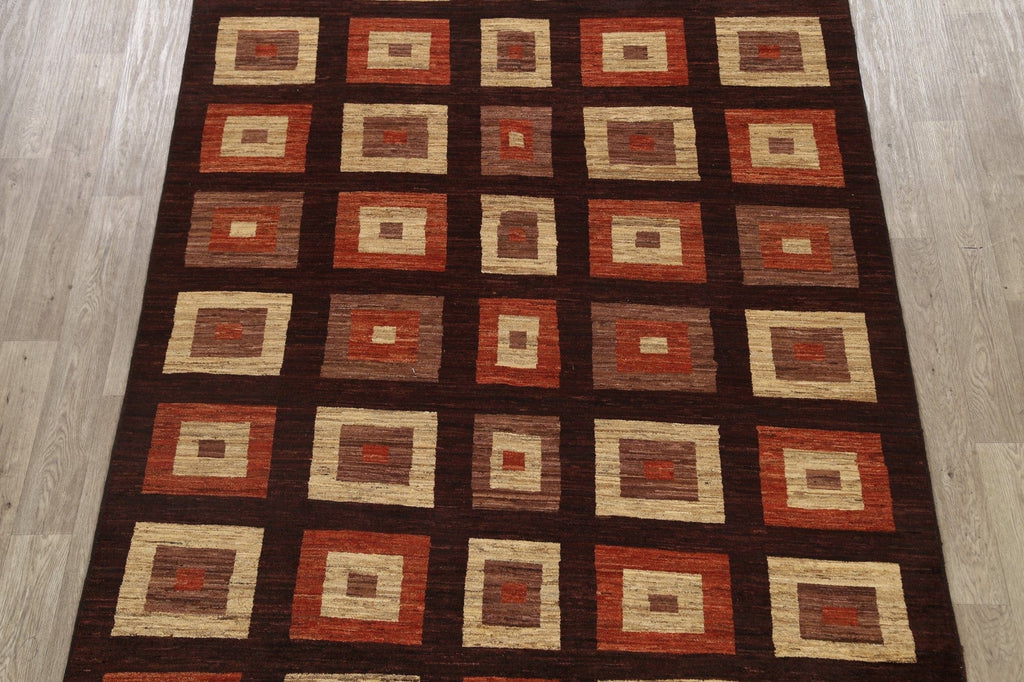 Checkered Gabbeh Kashkoli Oriental Area Rug 6x9