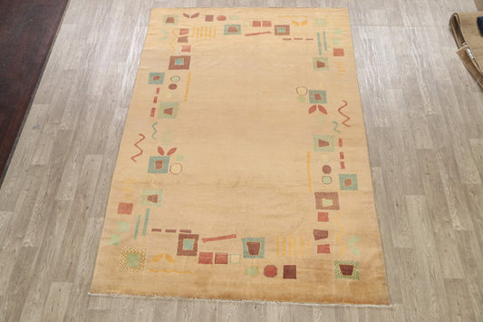 Modern Gabbeh Kashkoli Oriental Area Rug 6x9