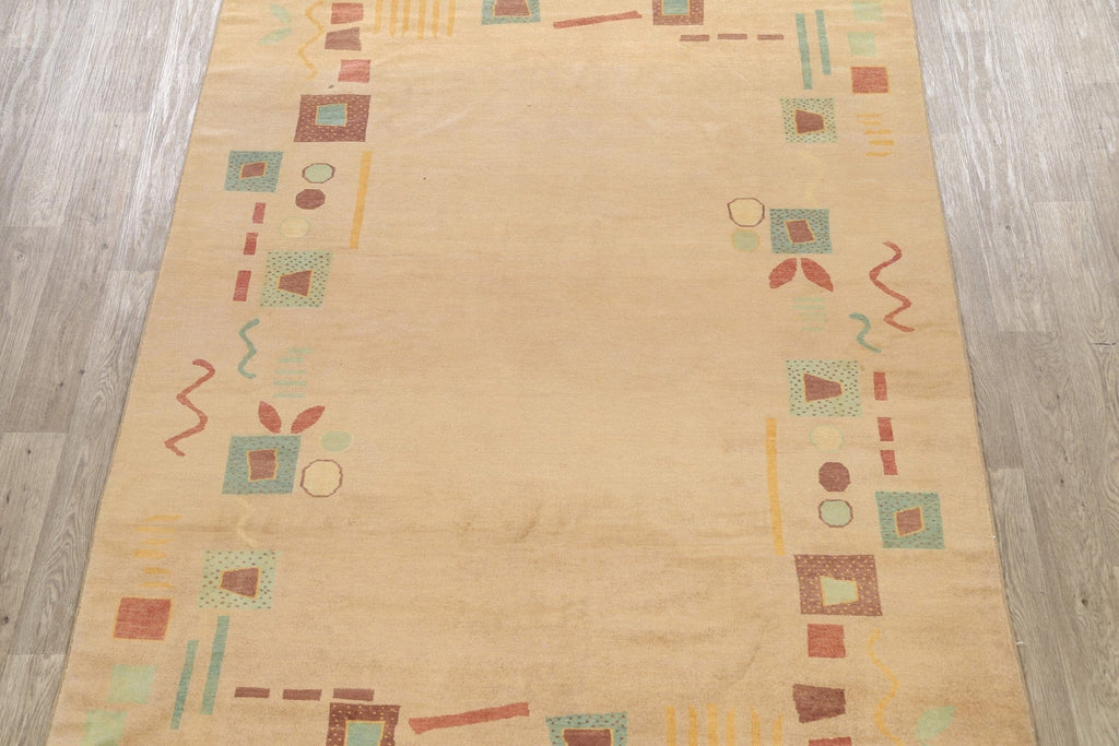 Modern Gabbeh Kashkoli Oriental Area Rug 6x9