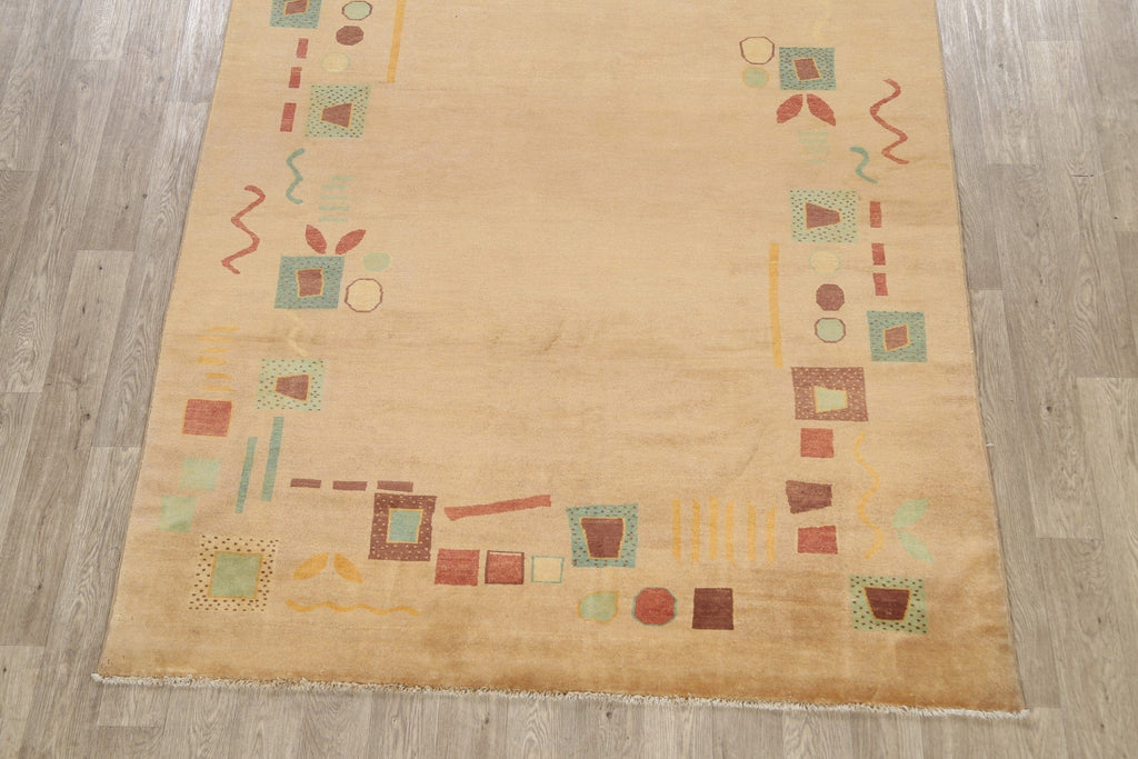 Modern Gabbeh Kashkoli Oriental Area Rug 6x9