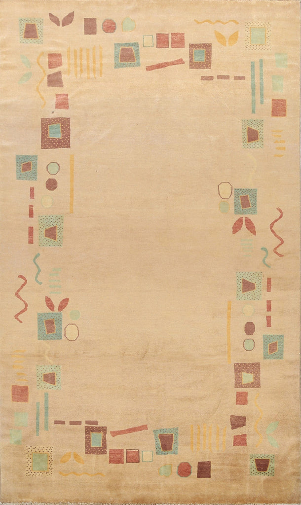 Modern Gabbeh Kashkoli Oriental Area Rug 6x9