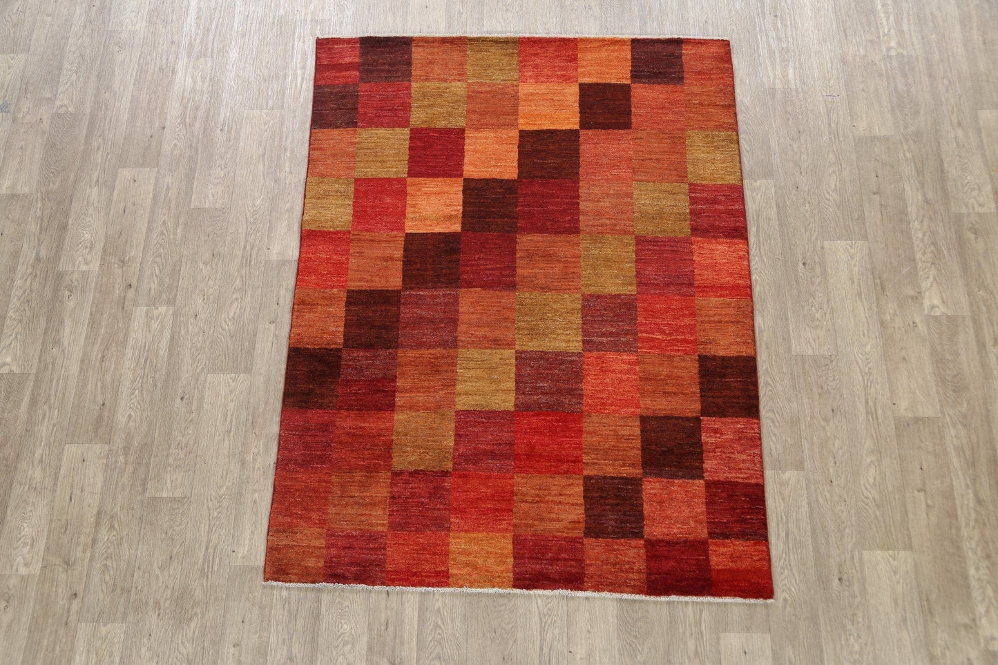 Checkered Gabbeh Kashkoli Oriental Area Rug 5x6