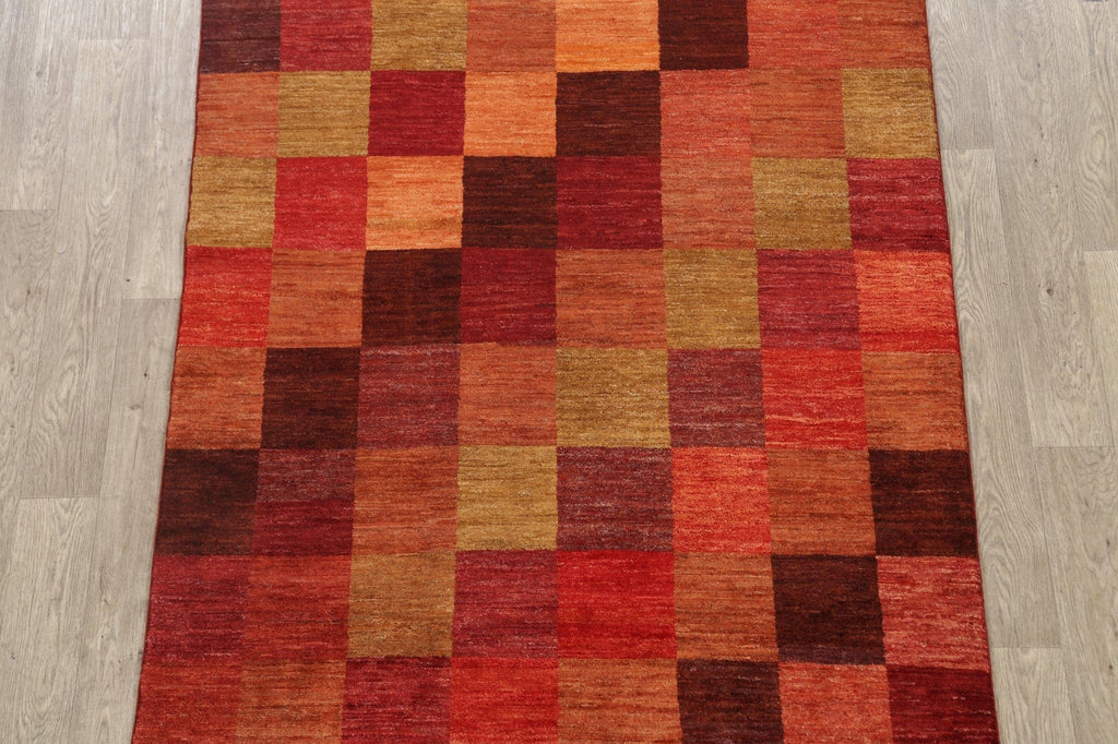 Checkered Gabbeh Kashkoli Oriental Area Rug 5x6