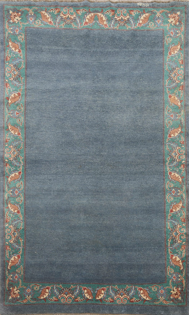 Modern Bordered Gabbeh Kashkoli Oriental Area Rug 5x7