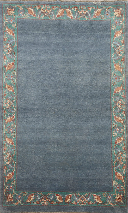 Modern Bordered Gabbeh Kashkoli Oriental Area Rug 5x7