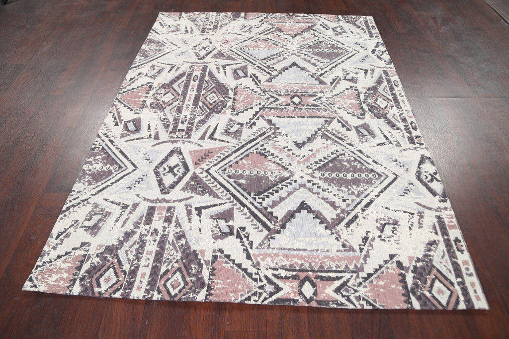 Abstract Modern Oriental Area Rug 5x7