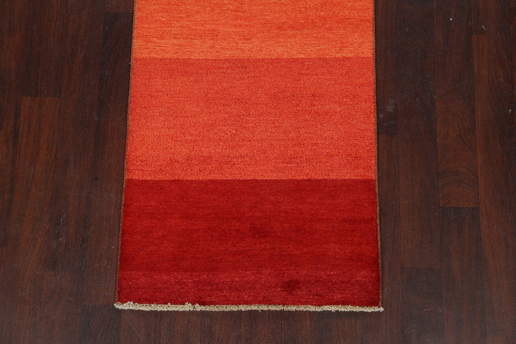 Modern Gabbeh Kashkoli Oriental Runner Rug 3x13