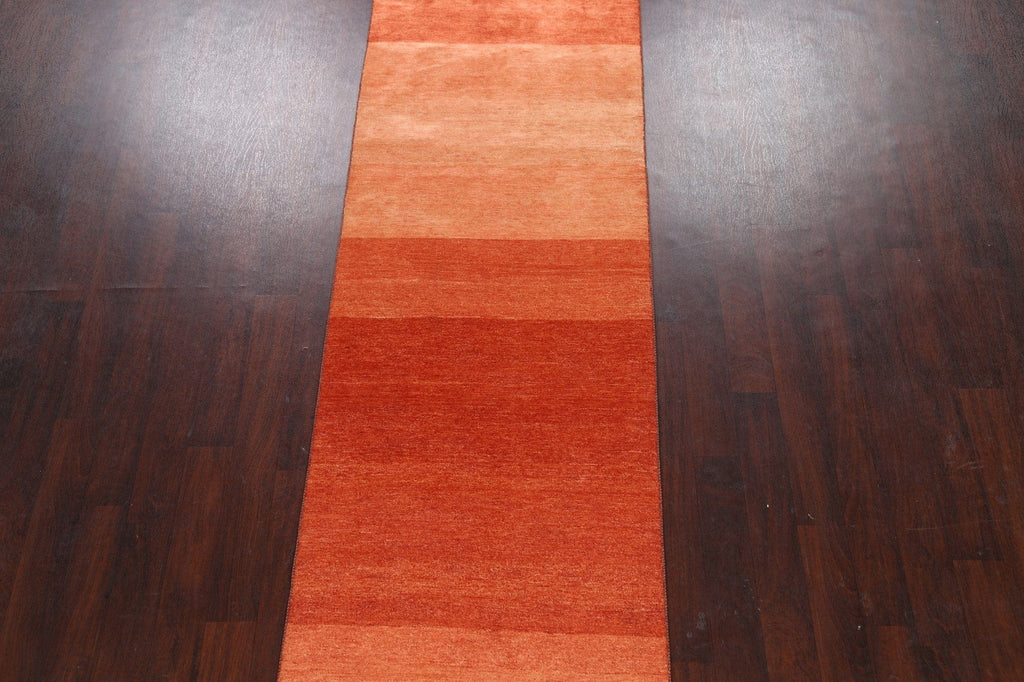 Modern Gabbeh Kashkoli Oriental Runner Rug 3x17