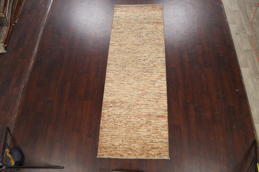 Modern Gabbeh Kashkoli Oriental Runner Rug 3x10