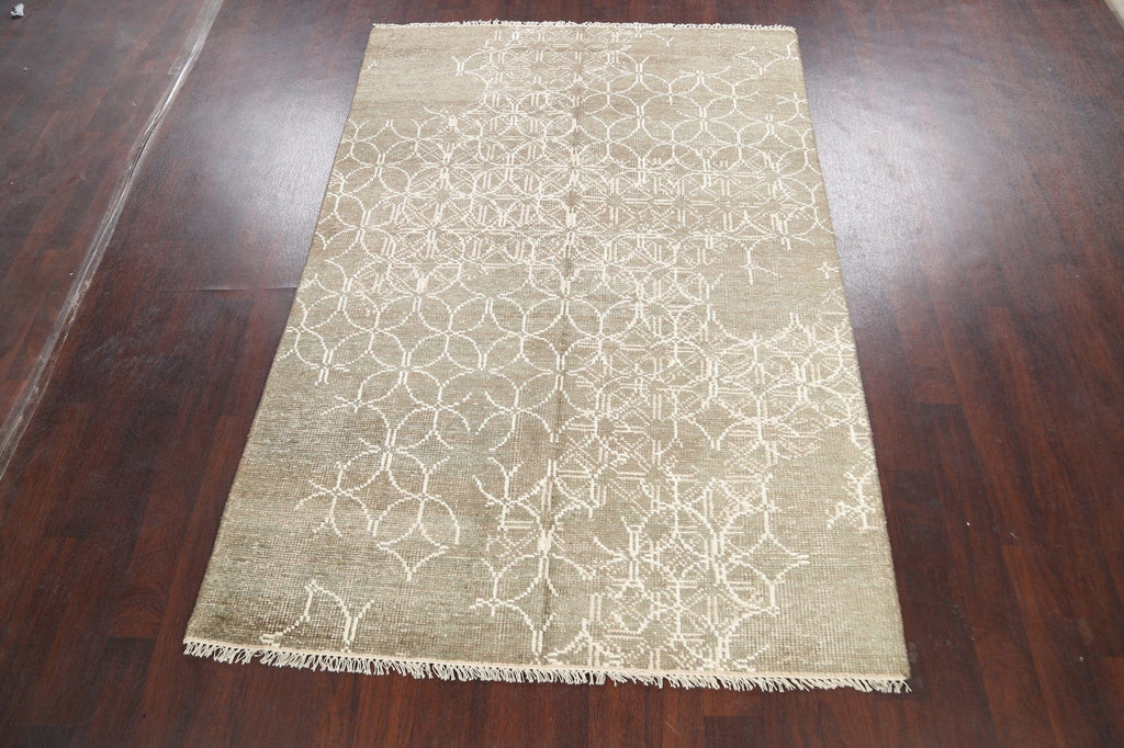 Distressed Modern Oriental Area Rug 5x8