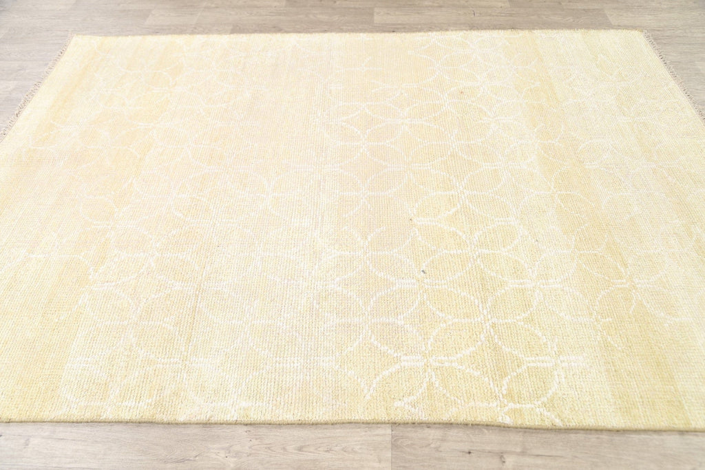 Muted Distressed Modern Oriental Area Rug 5x8