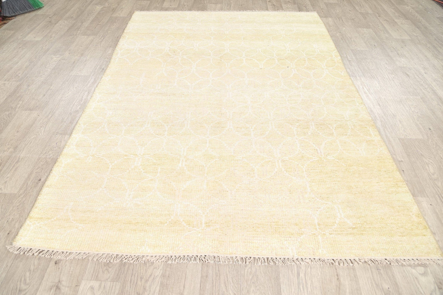 Muted Distressed Modern Oriental Area Rug 5x8