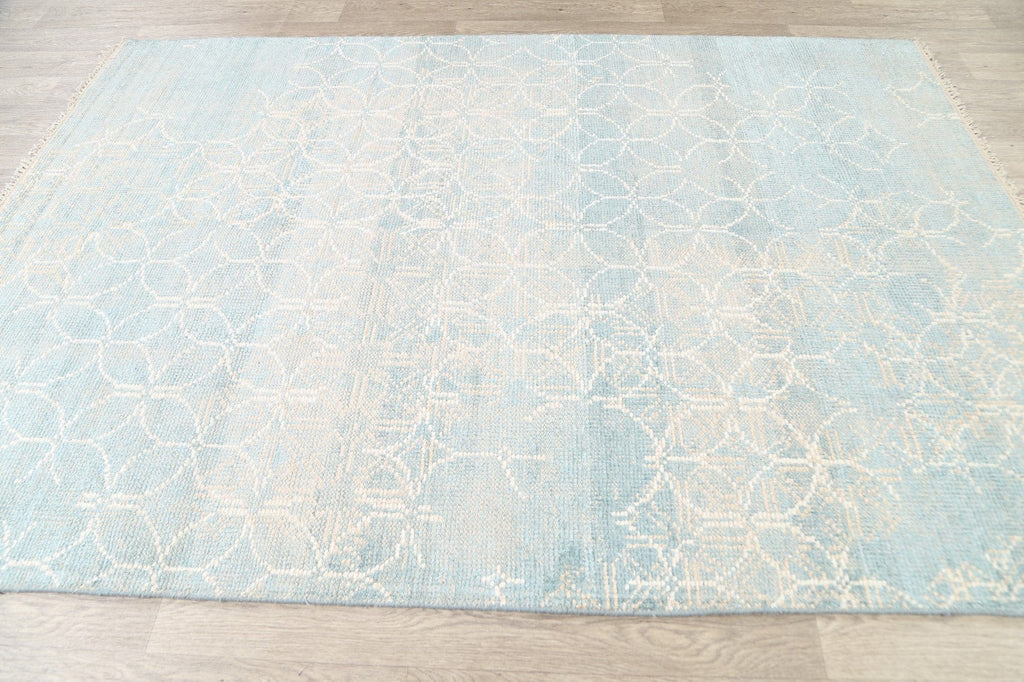 Muted Distressed Modern Oriental Area Rug 6x8