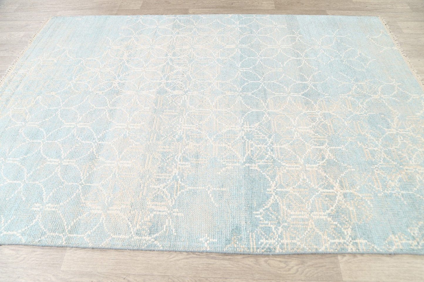 Muted Distressed Modern Oriental Area Rug 6x8