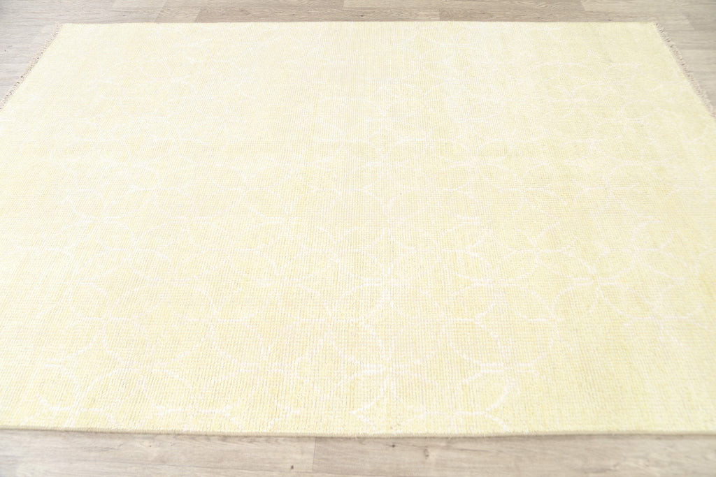 Muted Distressed Modern Oriental Area Rug 5x8