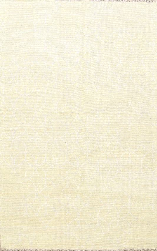 Muted Distressed Modern Oriental Area Rug 5x8