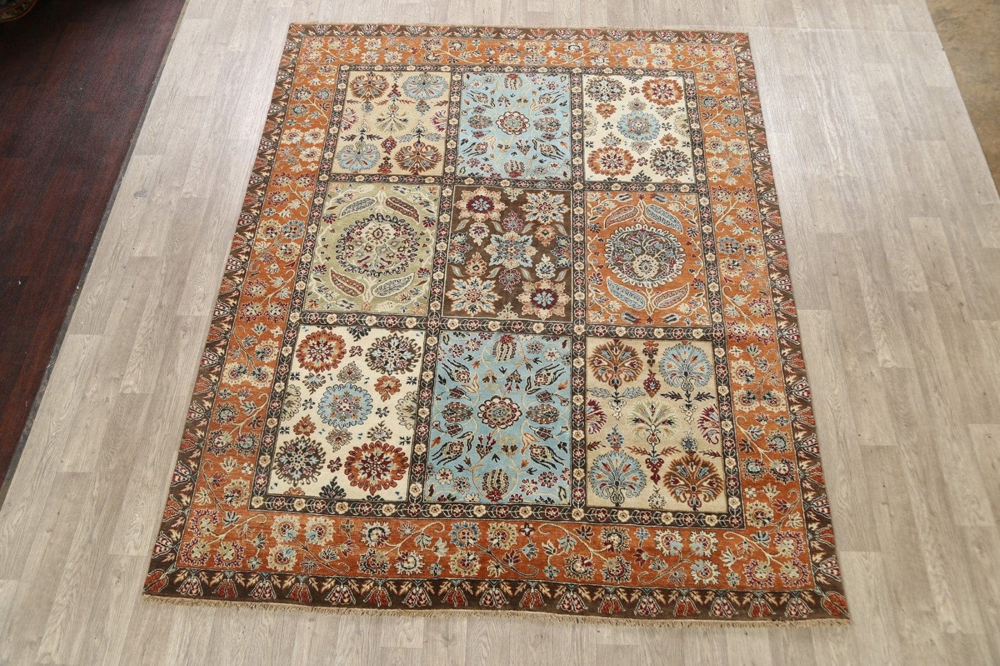 Vegetable Dye Floral Heriz Serapi Oriental Area Rug 8x10