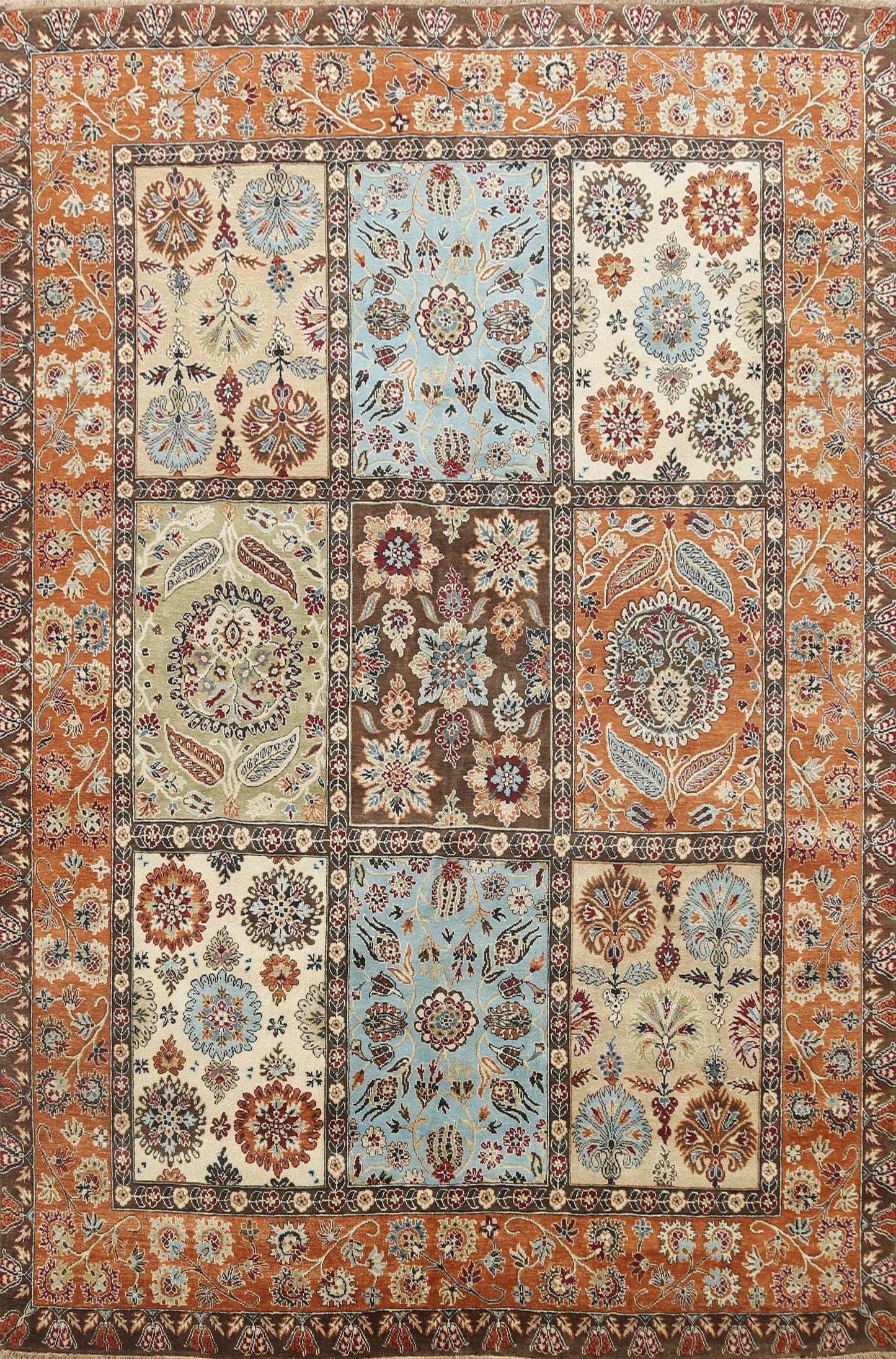 Vegetable Dye Floral Heriz Serapi Oriental Area Rug 8x10