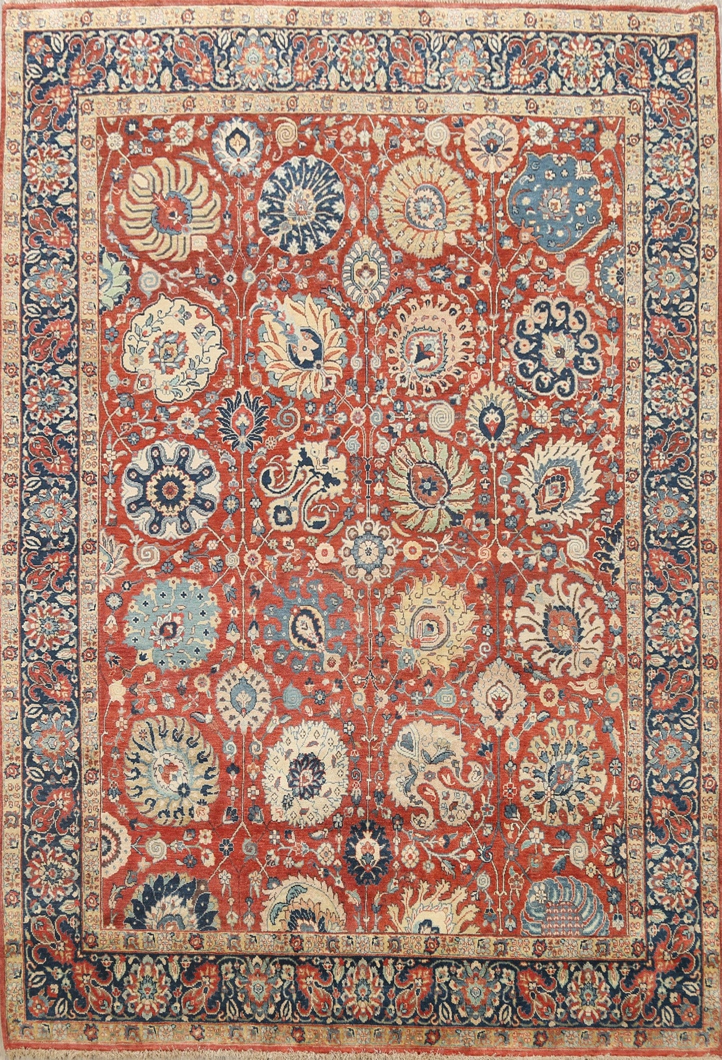 Vegetable Dye Floral Heriz Serapi Oriental Area Rug 8x10