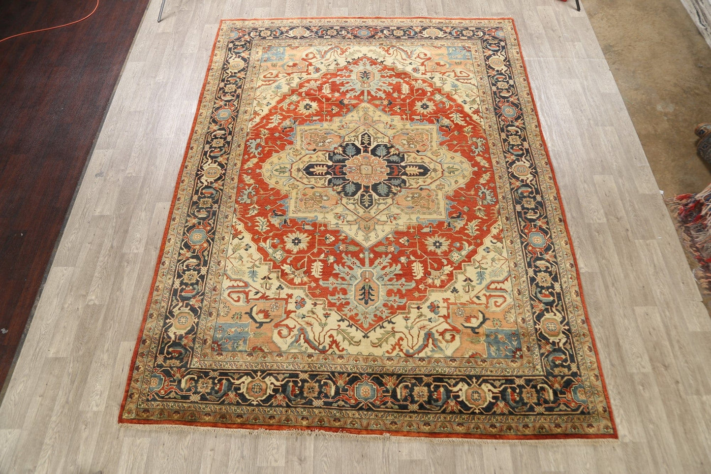 Vegetable Dye Floral Heriz Serapi Oriental Area Rug 9x12